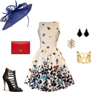 Steeplechase Style Butterfly Dress with disc hat