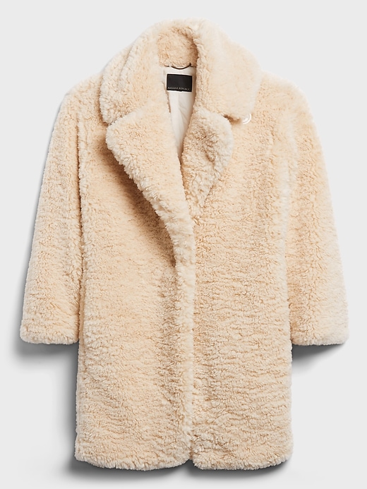 Oversized Sherpa Cocoon Coat Ivory Teddy Coat Ivory Winter Coat