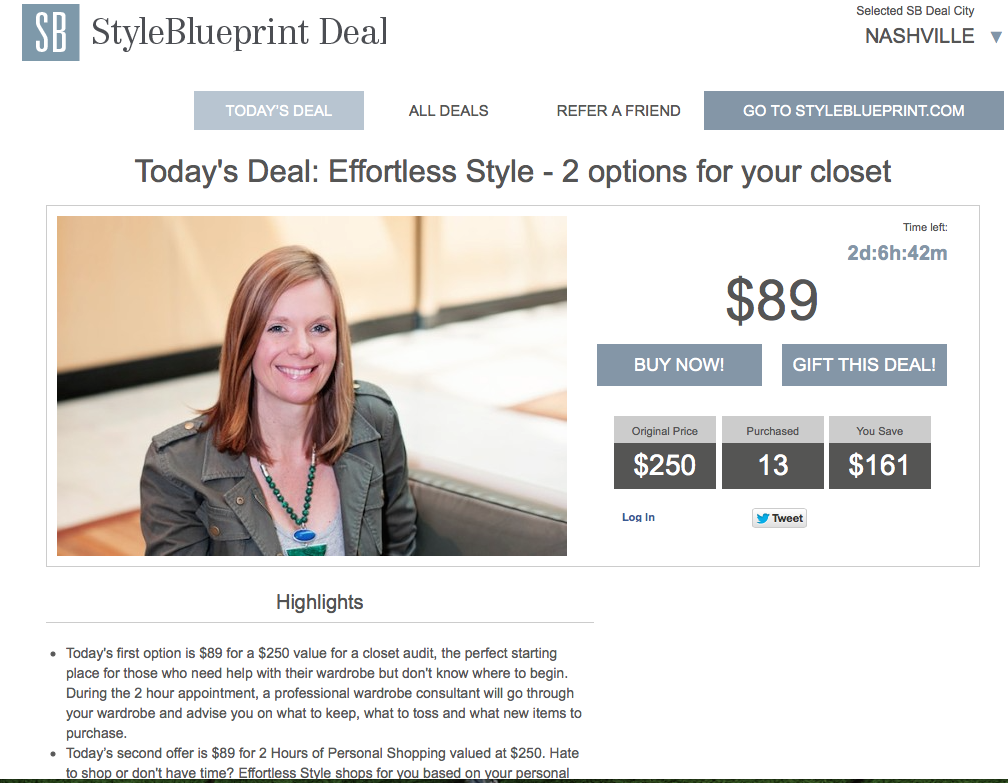 Effortless Style Style Blueprint Deal, Style Blueprint Nashville, Closet Audit or Personal Shopping Services 