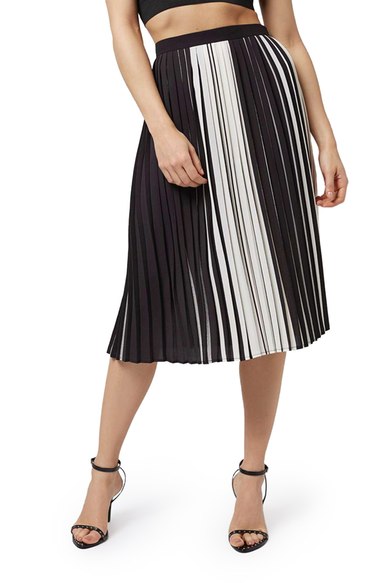 2016 summer trends from a nashville wardrobe stylist Topshop Stripe Knife Pleat Midi Skirt
