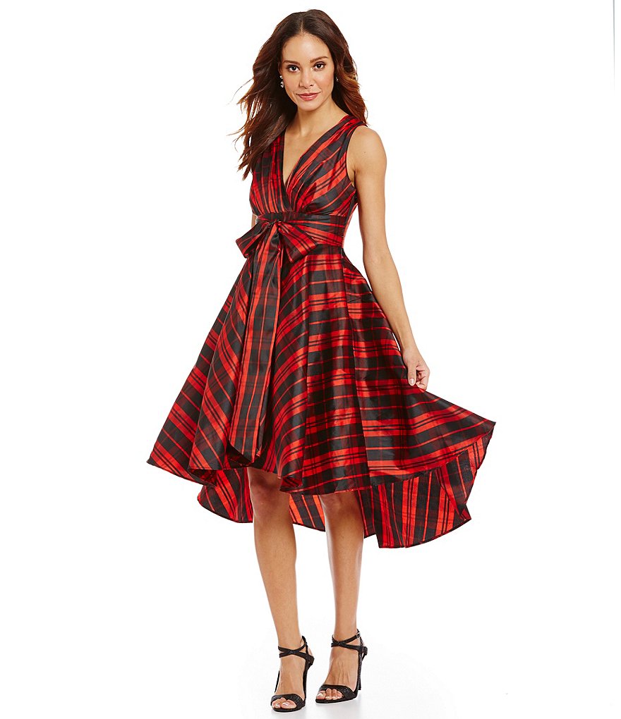The Best Dressed....Dallas Holiday Party Outfit Guide Plaid Print Dress