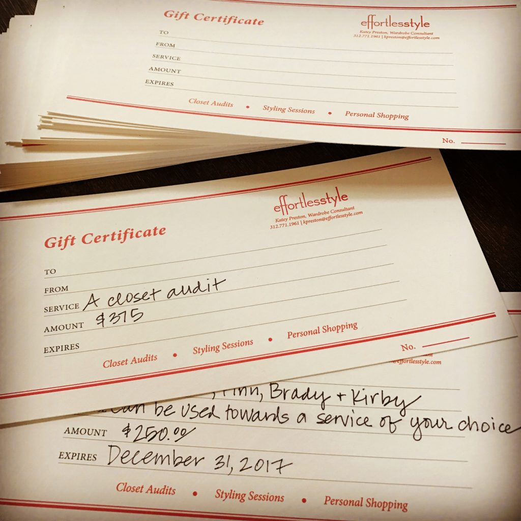 2016 Effortless Style Holiday Gift Guide Gift Certificate