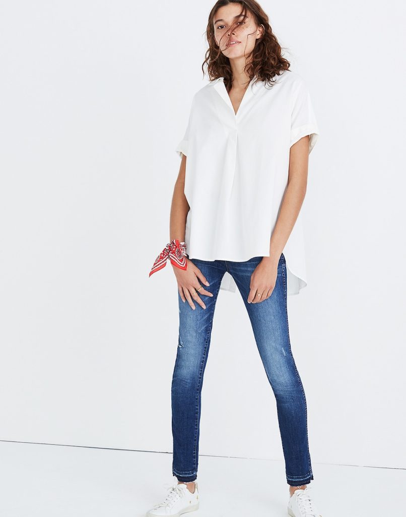 Summer Tops Madewell Courier Button-Back Shirt in Pure White