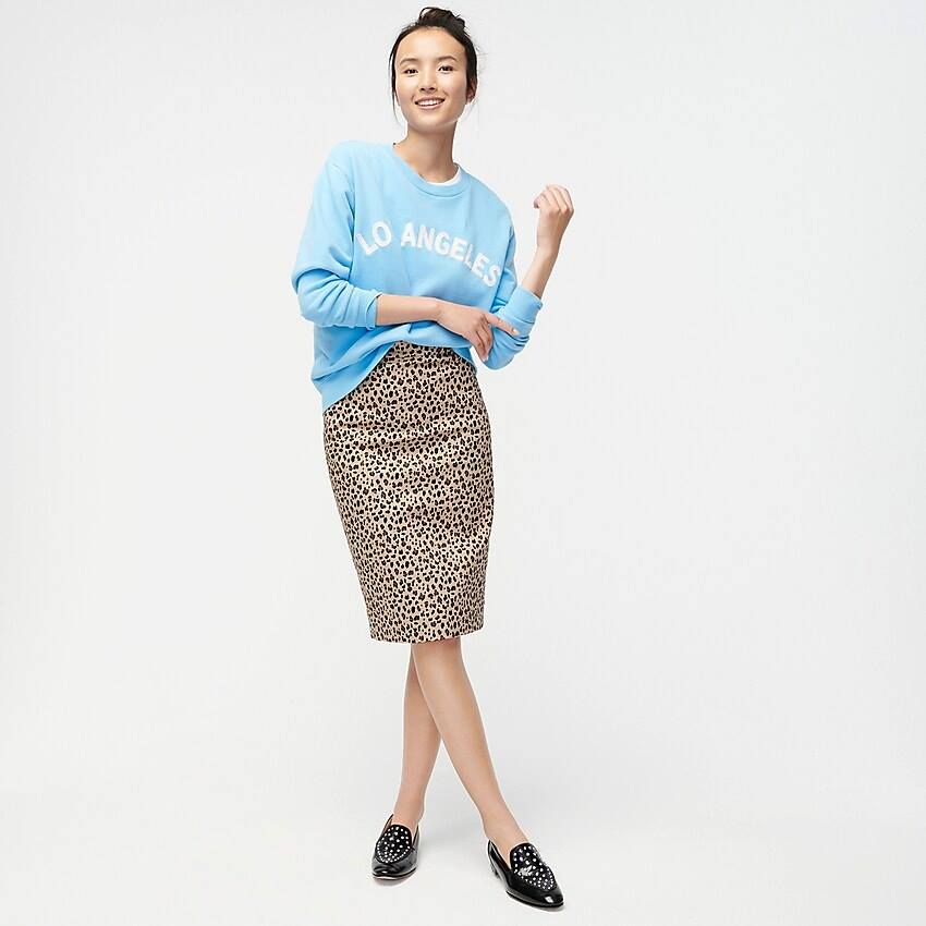 Leopard Pencil Skirt J. Crew No 2. Pencil® skirt in leopard bi-stretch cotton