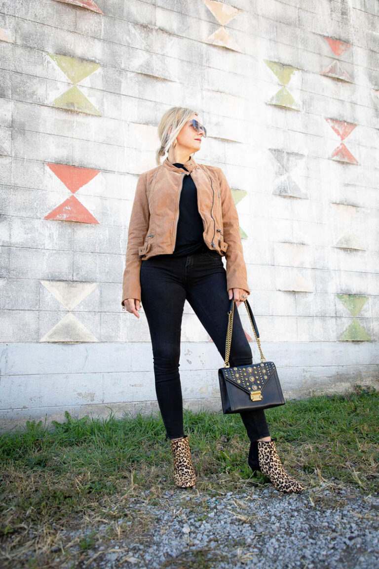 Faux Leather Jacket Look