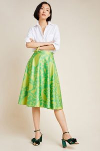 Ice Cream Tone Trends Lime Midi Skirt