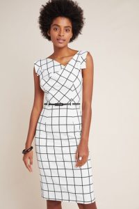 The Black and White Trend Windowpane Plaid Dress
