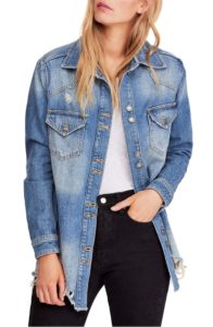Retail Therapy Time oversized distressed denim shirt jacket