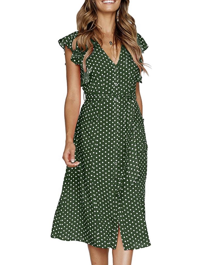 Amazon Fashion Favorites Boho Polka Dot Sleeveless Midi Dress