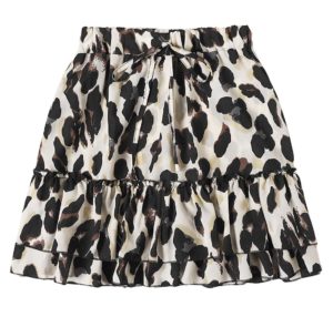 Amazon Fashion Favorites Leopard Print Drawstring Ruffle Hem Short Skirt