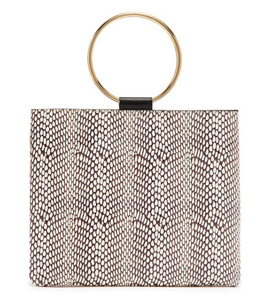 March Must-Haves Ring Handle Snake Crossbody Bag