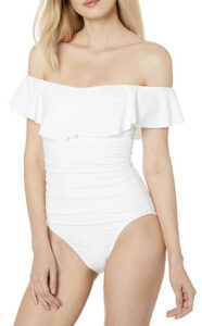 Women's Off the Shoulder Ruffle One Piece Swimsuit