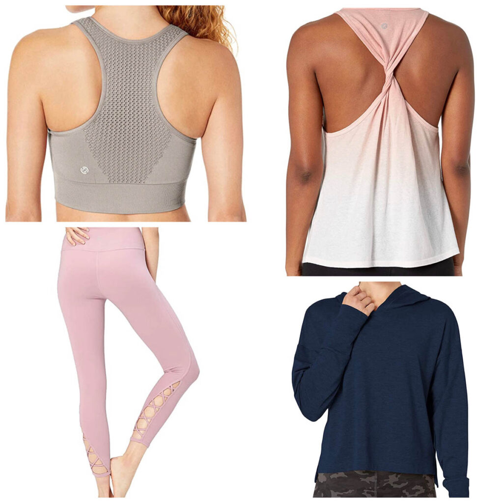 fashionable and affordable workout clothing line monochromatic mauve look