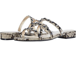 Studded Snakeskin Slide Sandals