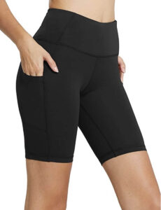 The Biker Shorts Trend High Waist Workout Yoga Running Compression Exercise Shorts Side Pockets
