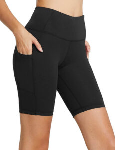 High Waist Workout Biker Yoga Running Compression Exercise Shorts Side Pockets