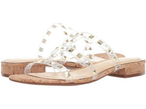 Clear Studded Slide Sandals