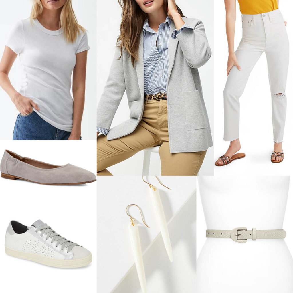 white denim after labor day paired with gorgeous grey tones