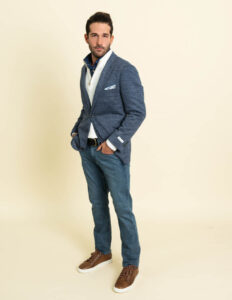 Men's Fall Looks Layered Blazer Look with Pocket Square Accessory