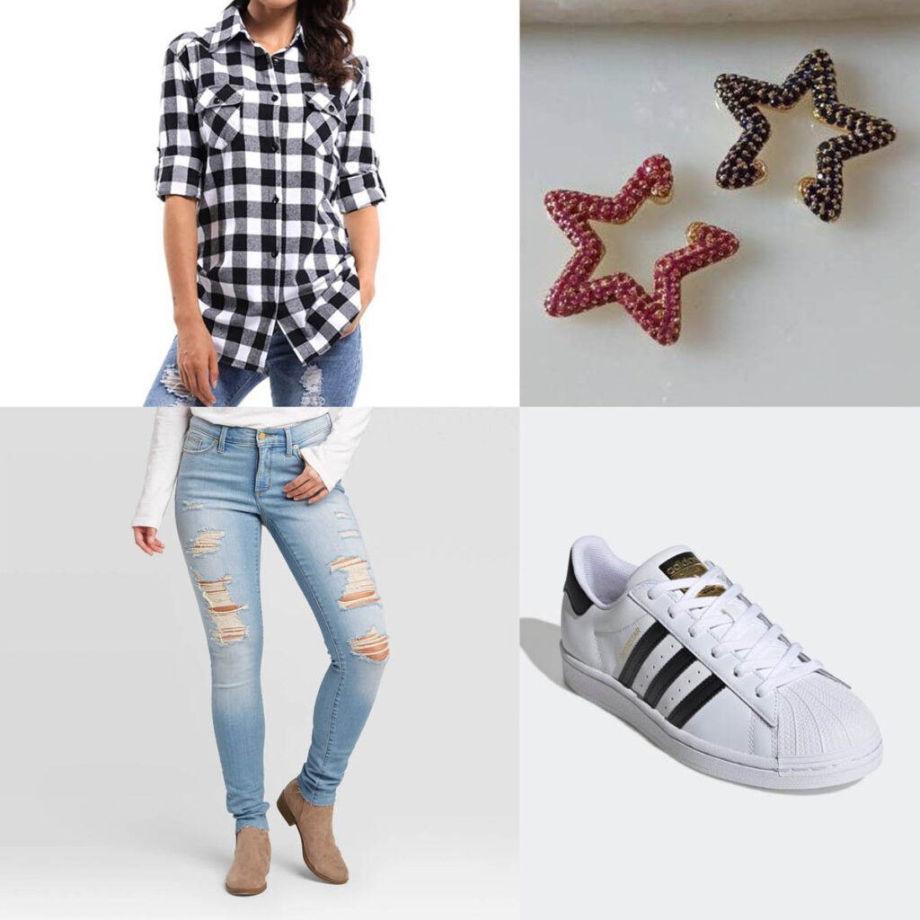 Casual Football Weekend Look Women's Flannel and Jeans Outfit