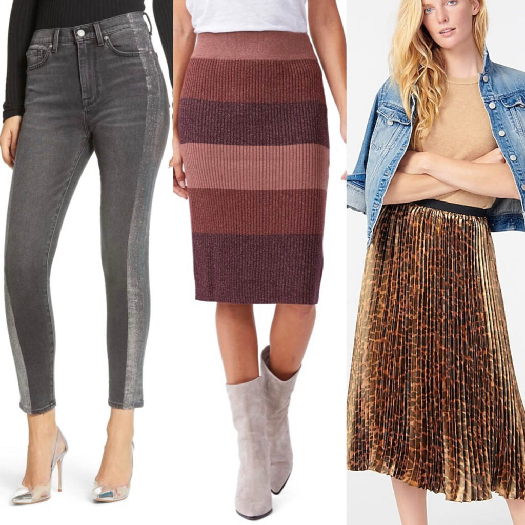 Women's Metallic Trend Metallic Jeans Metallic Skirts