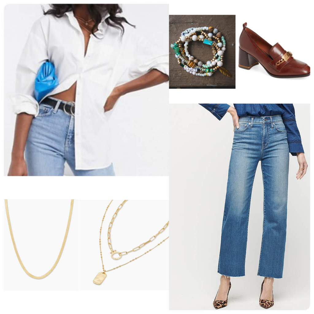 What to Wear Christmas Eve White Blouse and jeans Look for the Tall Ladies