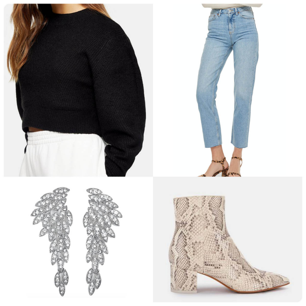 What to Wear Christmas Eve Casual Petite Sweater & Jeans Look