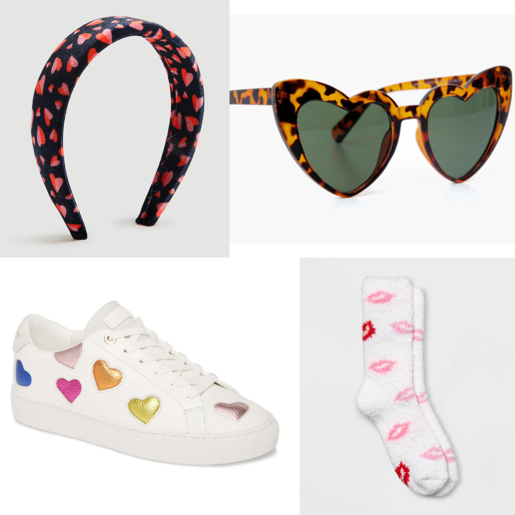Valentine's Day Accessories Heart Headband heart Sunglasses Heart Sneakers Heart Socks