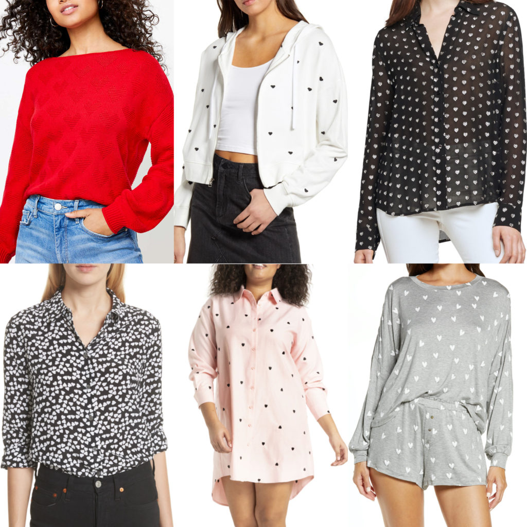 Valentine's Day Inspired Pieces Cute Women's Valentine's Day Heart and Kisses Tops and Blouses
