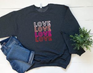 January Favorites Retro Love Graphic Sweatshirt Valentine's Day Sweatshirt