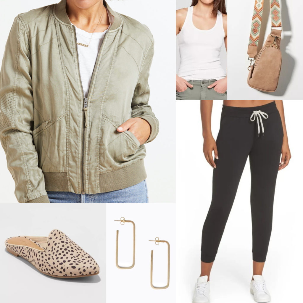 How to Wear Joggers Casual Jacket and Joggers Outfit with Mules