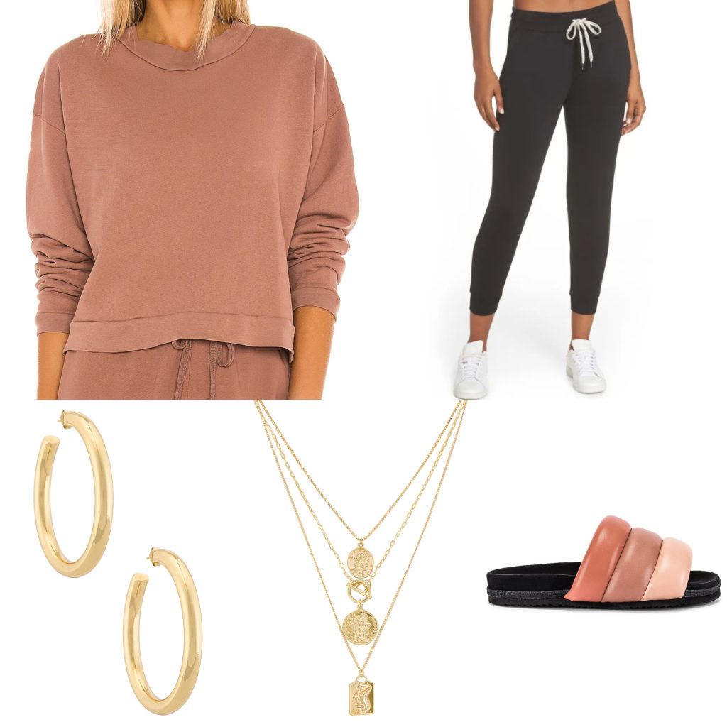 How to Wear Joggers via Katie Rushton Cropped Sweatshirt and Joggers