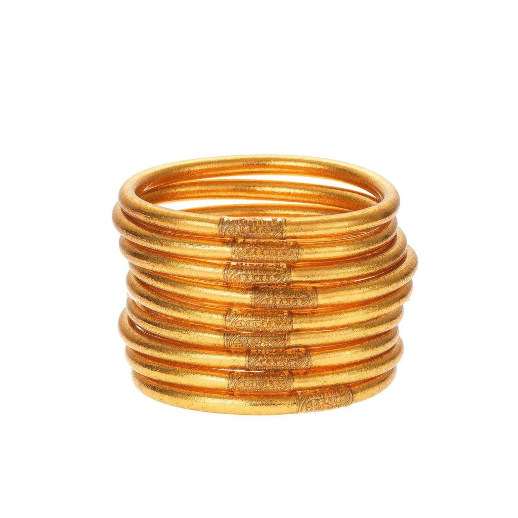 March Favorites Budha Girl GOLD ALL WEATHER BANGLES