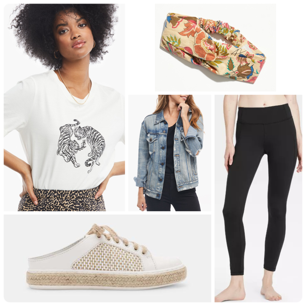 How to Wear a Distressed Denim Jacket Graphic Tee and Sneakers Look