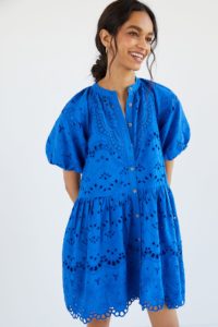 Spring and Summer Dresses Women's Eyelet Mini Dress