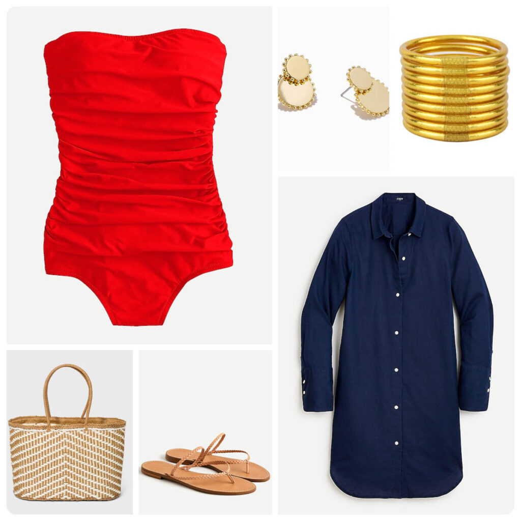 4th of July Outfit Guide Pool Day Bathing Suit & Cute Coverup Outfit