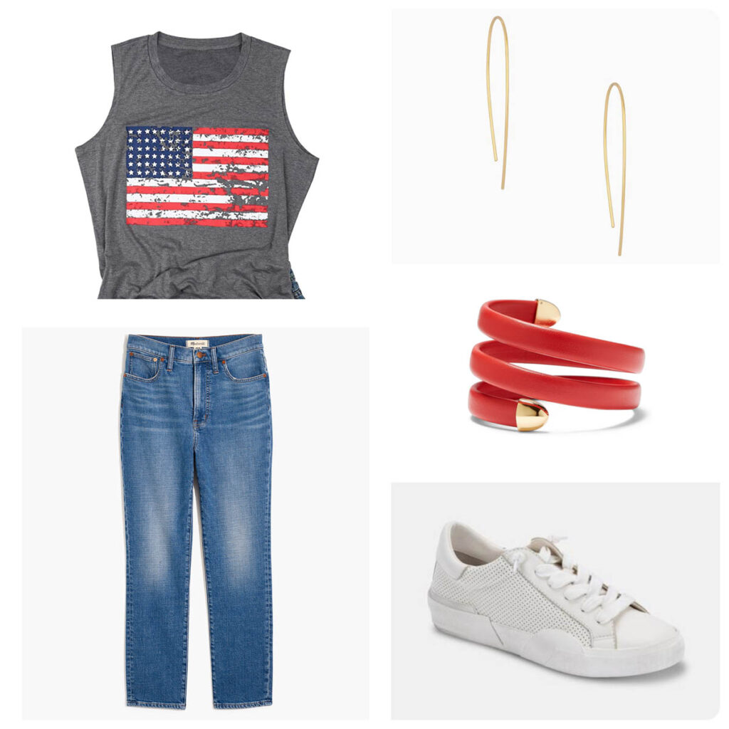 Festive 4th of July Graphic Tank & Jeans Look Casual 4th of July Look