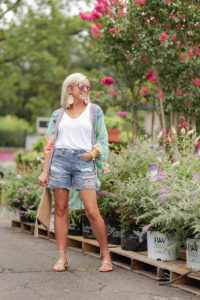 Summer Outfit Ideas Kimono and Denim Shorts Look Boho Summer Outfit