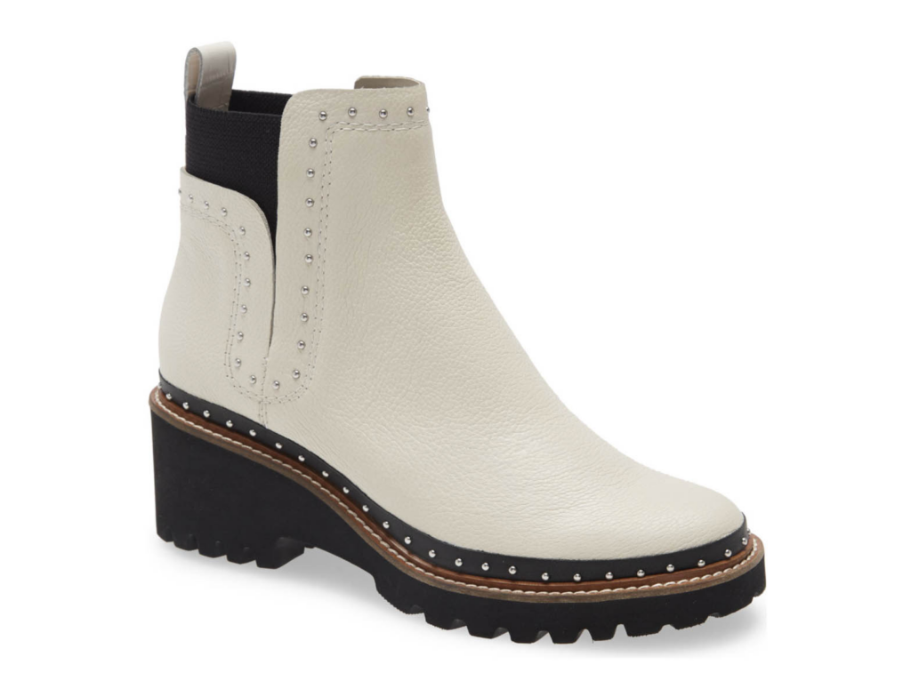 July Favorites Ivory Leather Studded Bootie NSALE Studded Fall Bootie