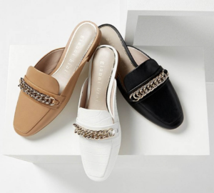 Gianni Bini Magley Leather Chain Detail Mule Loafers Fall Loafers