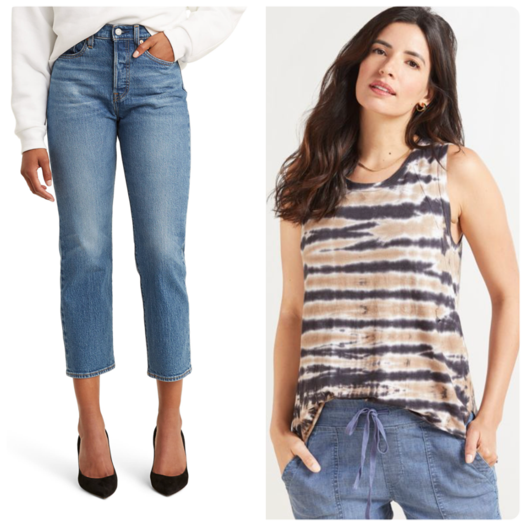 August Favorites Seamed Tie Dye Tank and Straight Leg Jeans Look