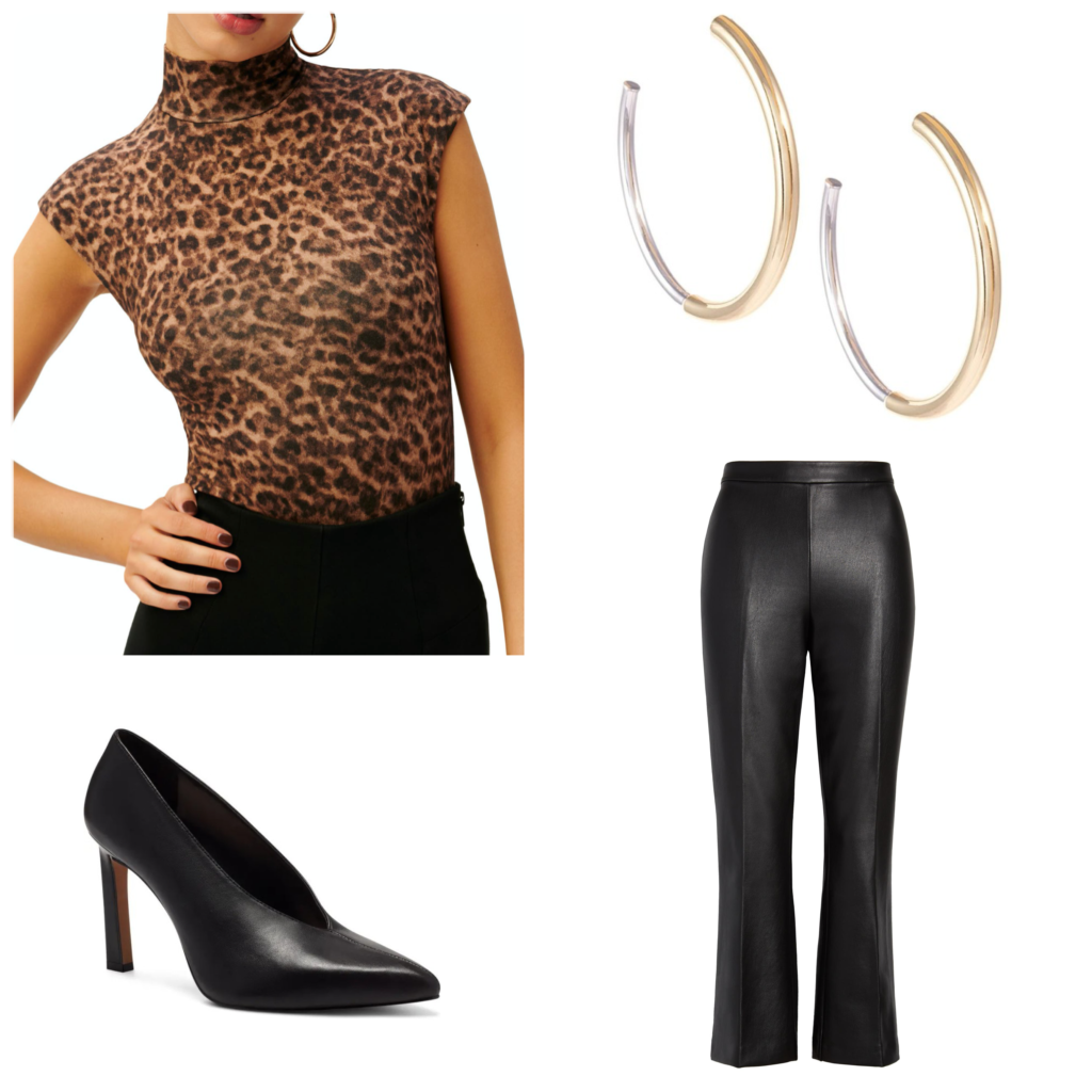 How to Style a Bodysuit for the Office Leopard Bodysuit & Faux Leather