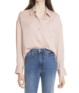 Relaxed Stretch Silk Shirt Women's Wardrobe Staples Closet Staples