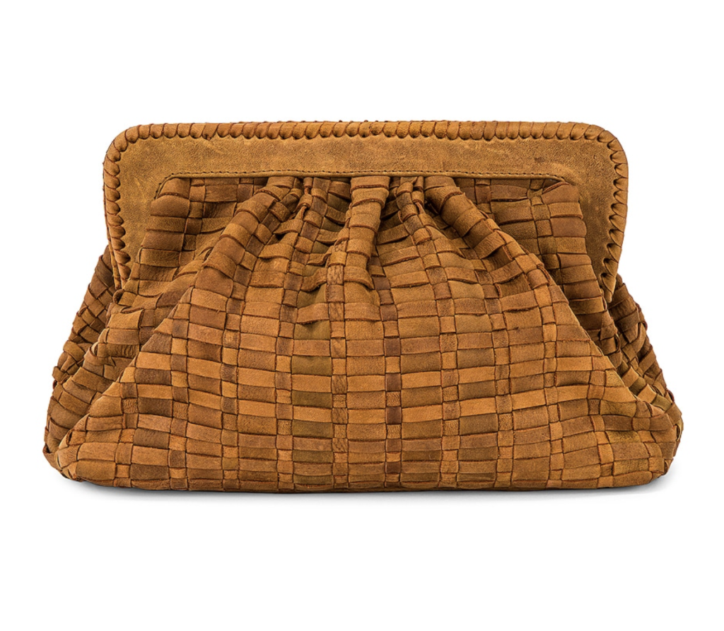 Basket weave leather clutch Perfect for Fall Clutch Slouchy Clutch