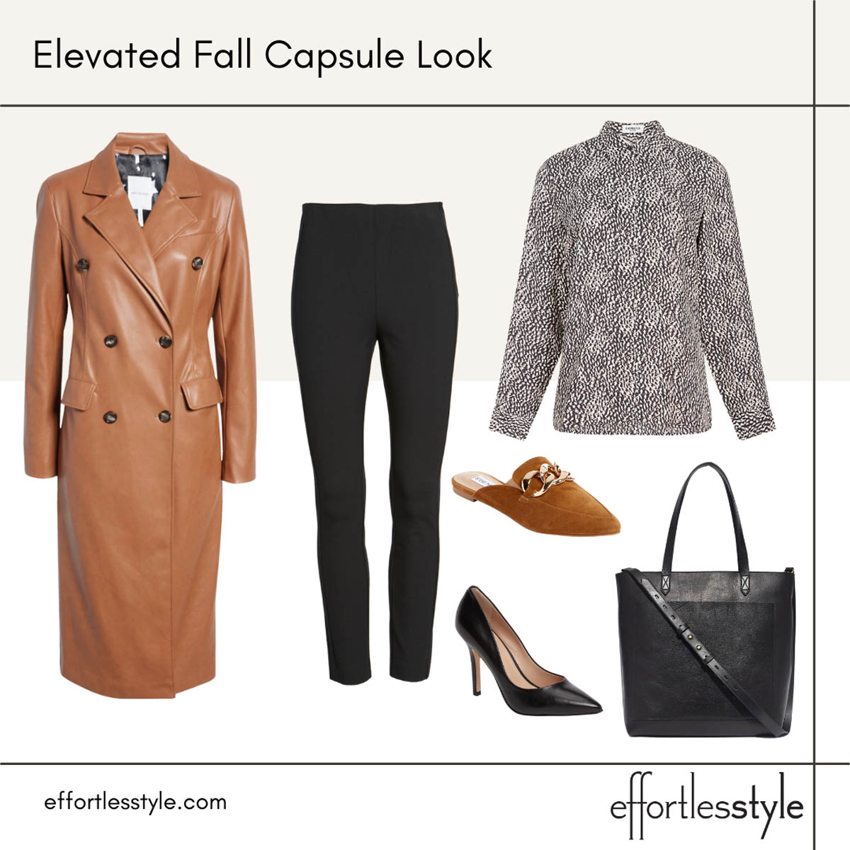 Faux Leather Trench & Ankle Pants Outfit What to Wear to the Office