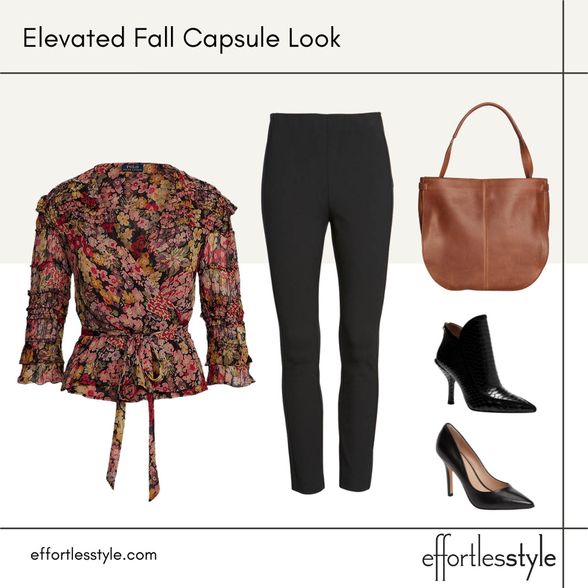 What to Wear to the Office Floral Blouse & Ankle Pants Work Look