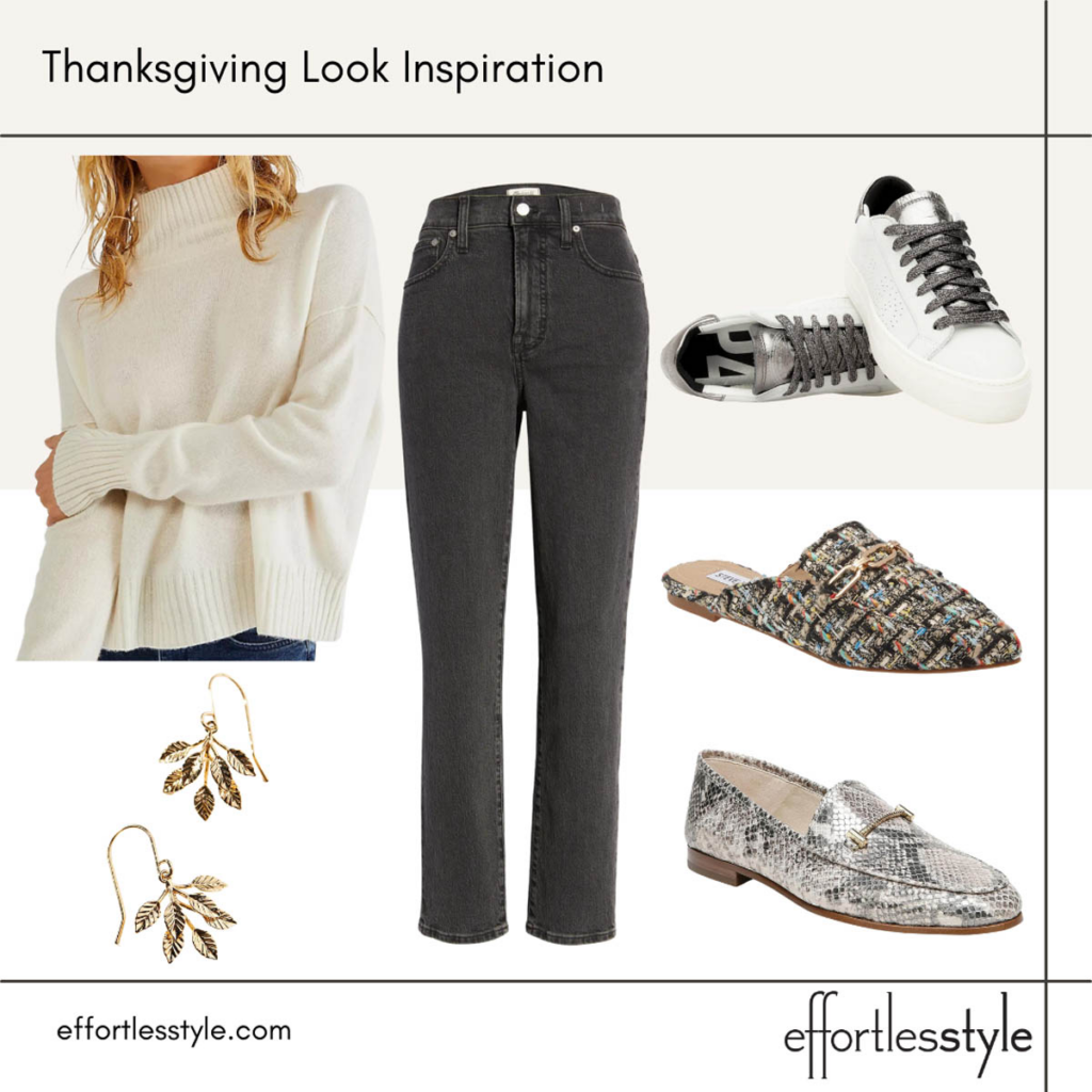 Cashmere Turtleneck + Grey Denim Outfit What to Wear for the Holidays
