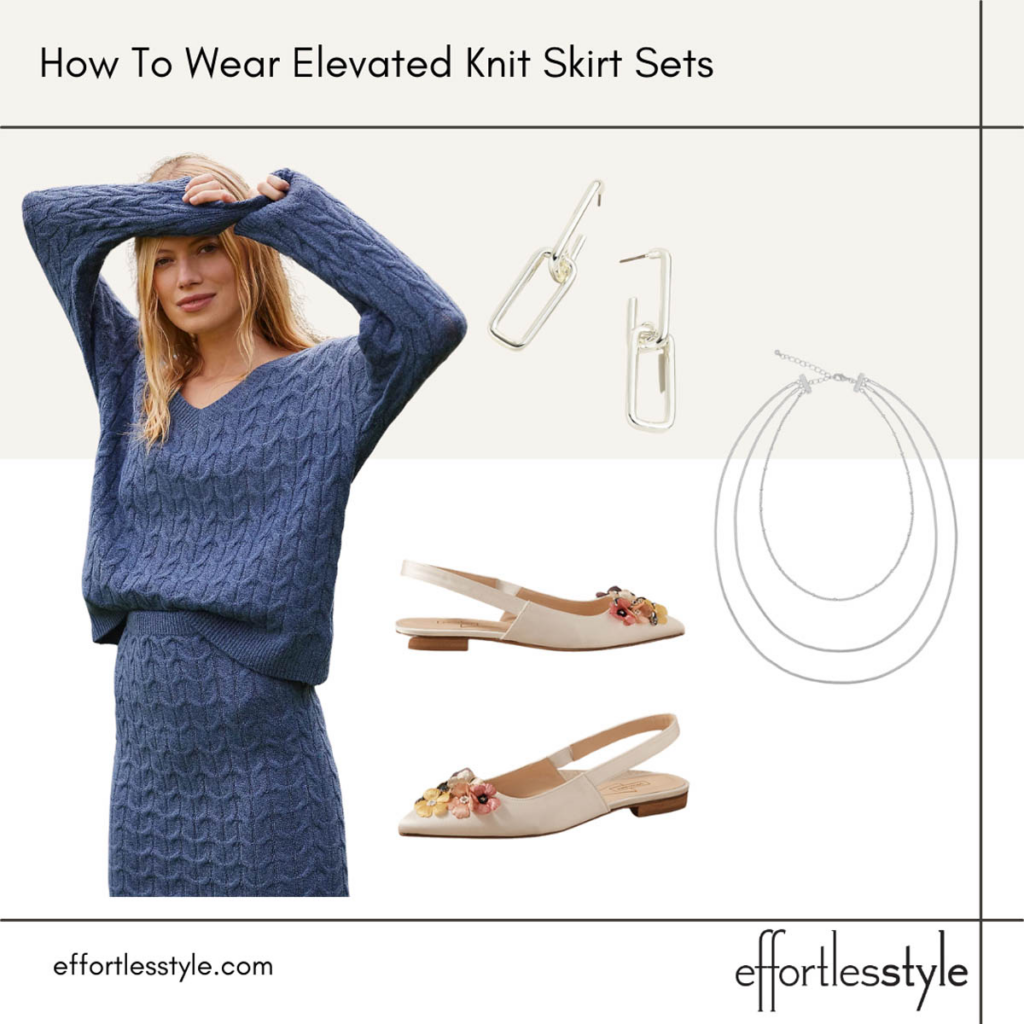 How to Wear Elevated Knit Sets Cable-Knit Sweater Skirt Set for Fall