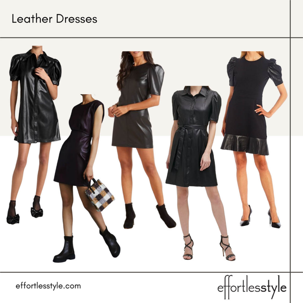 Faux Leather Dress Leather Dresses Vegan Leather Dresses for Fall