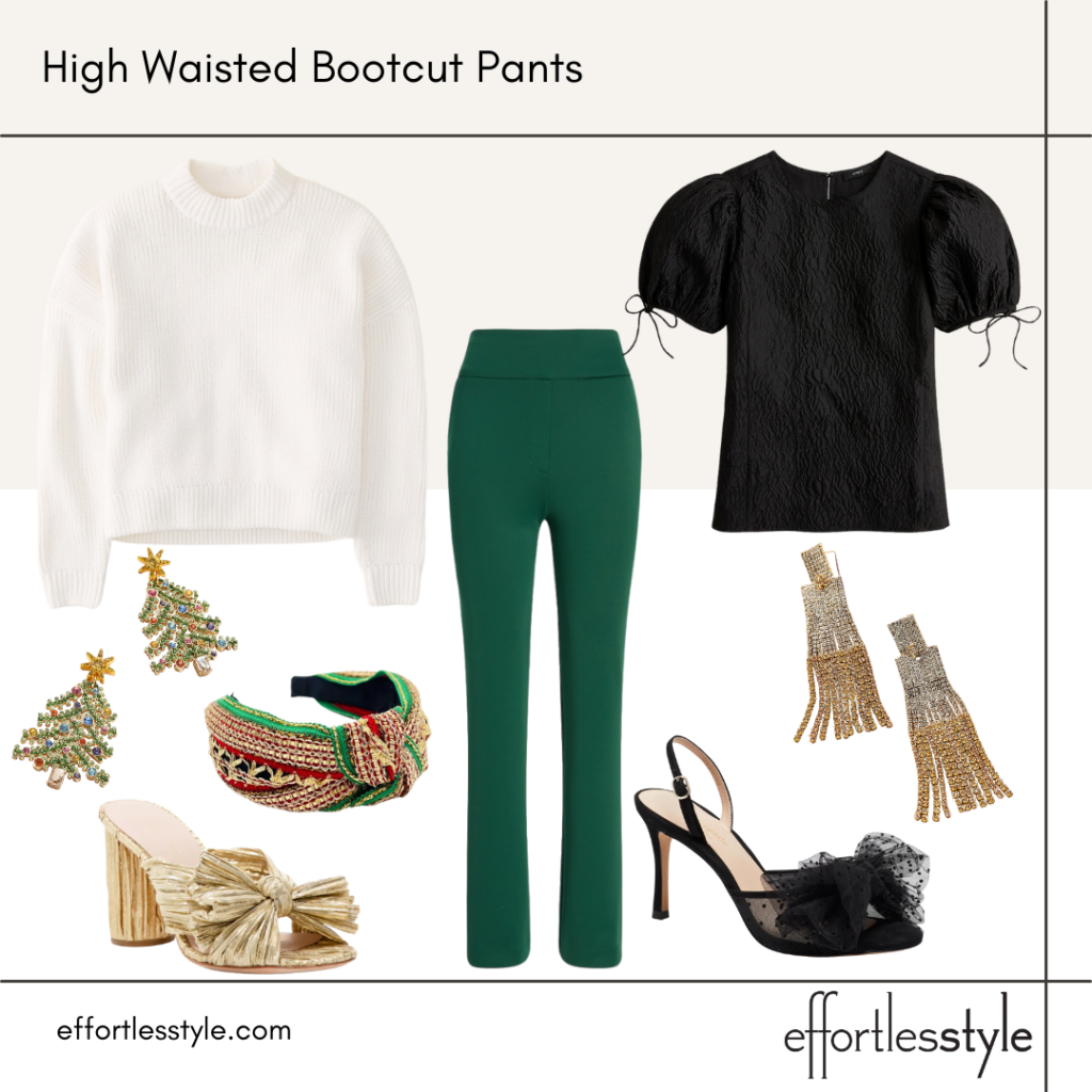 How to Wear Red and Green this Holiday Season Festive Green Pants Look